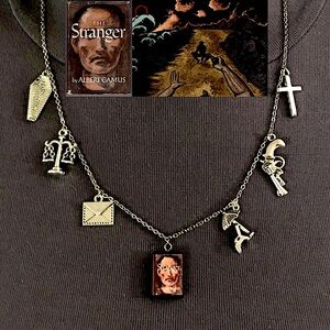 The Stranger by Albert Camus Handmade Literature Necklace, Book Cover, Scales